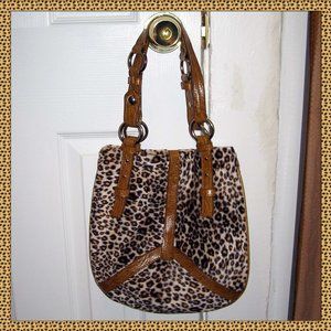 EUC Leopard Print Faux fur bag by SABINA NEW YORK